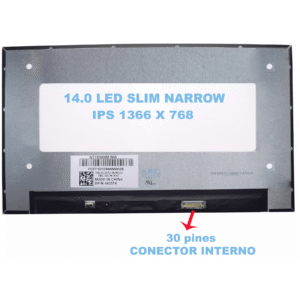 DALLE LED 14 Slim 1366x768 30pins BRILLANTE CONNECTEUR DROIT